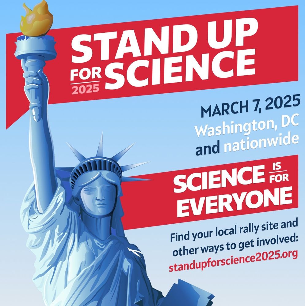 stand up for science poster, 3/7/2025 at 12 PM, National Mall in DC.  With more information at www.standupforscience2025.org