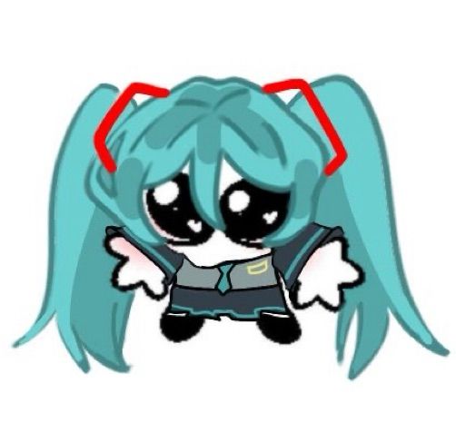 cute autism creature drawn to look like hatsune miku