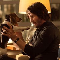 John Wick holding his precious little puppy safely in his arms