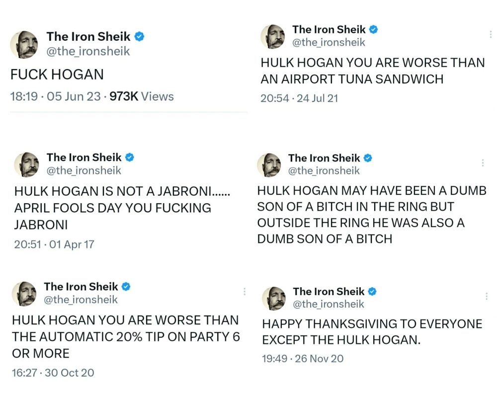 A series of the late Iron Sheik's tweets: 