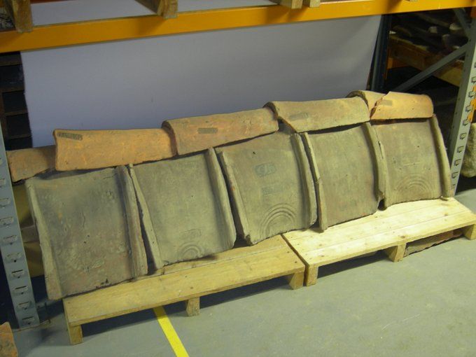  A Roman tomb, composed of 18 tiles, 7ft. 6in. long, discovered in 1833, near Dringhouses, on the road to Tadcaster. 
