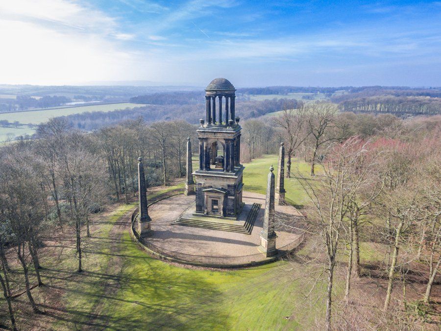 The Rockingham Mausoleum at Nether Haugh was built between 1784-1793 by John Carr for William Wentworth Fitzwilliam in memory of his uncle, Charles Wentworth, 2nd Marquis of Rockingham and Prime Minister at the time of his death in 1782.