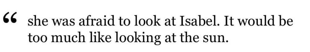 book quote:

"she was afraid to look at Isabel. It would be too much like looking at the sun."

- Darcy Liao, Make Room For Love