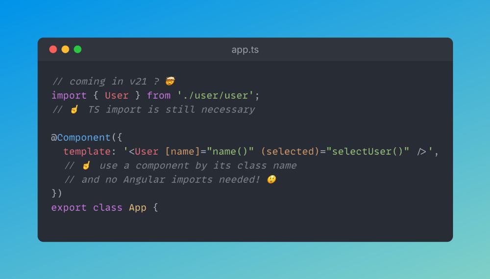 Selectorless example in Angular v21?
