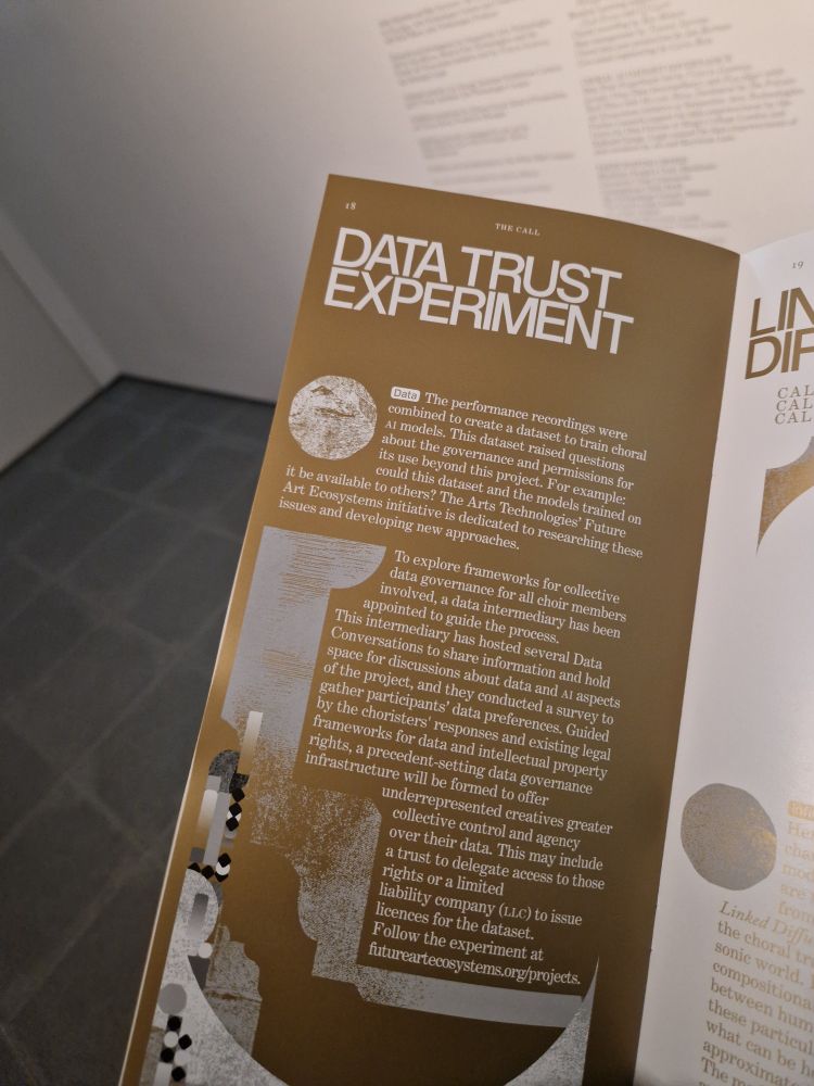 Data trust experiment in art programme brochure