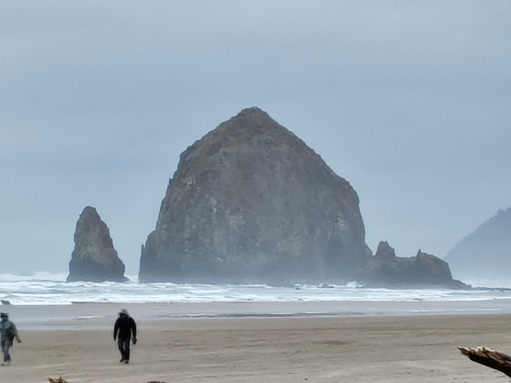 Haystack Rock, Tolovana Beach, Oregon. 