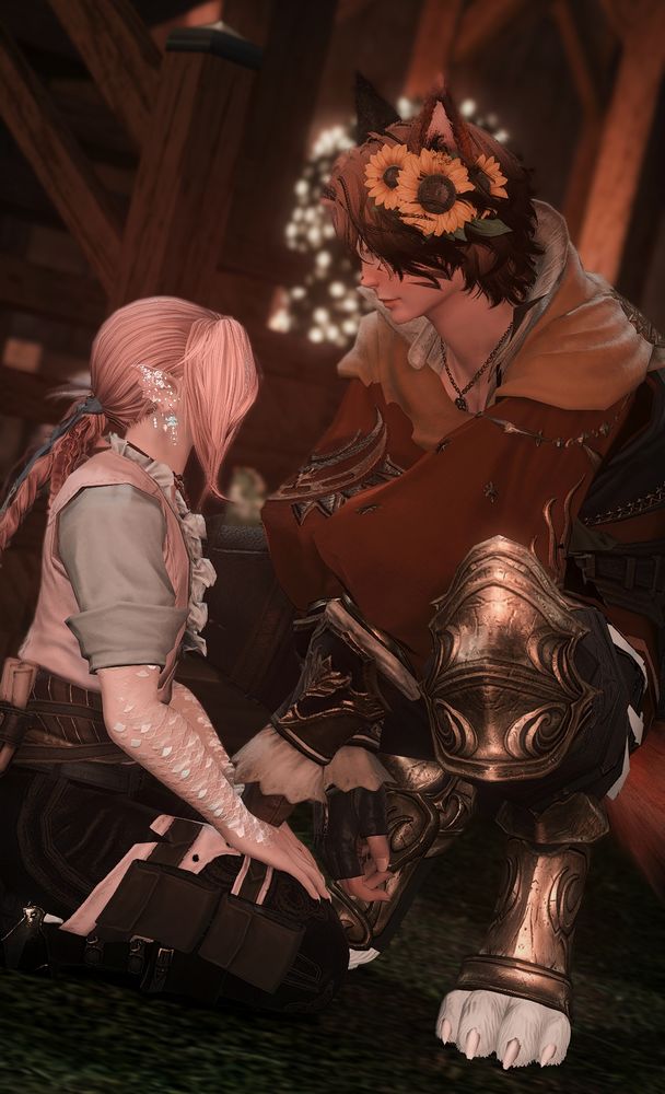 Yarrow and Break sitting and staring at each other homosexually