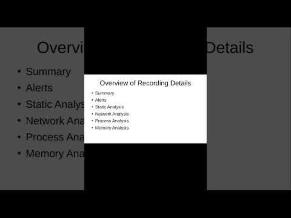 REnigma Recording Details Overview