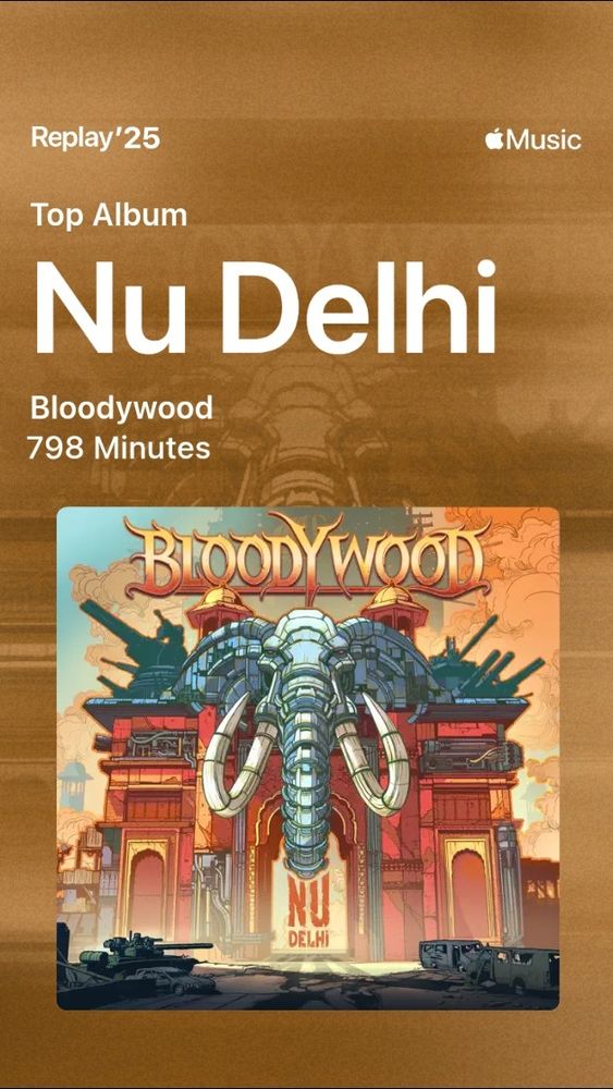 Screenshot showing I Nu Deli by Bloodywood as my most listened to album.