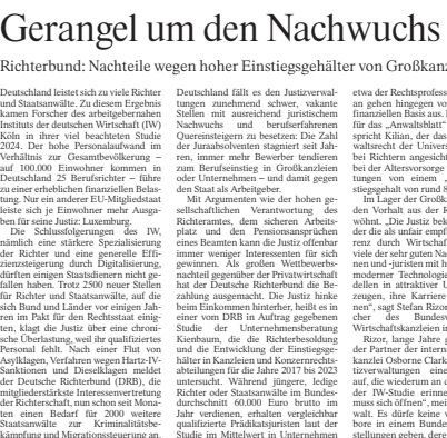 Artikel Gerangel um den Nachwuchs
