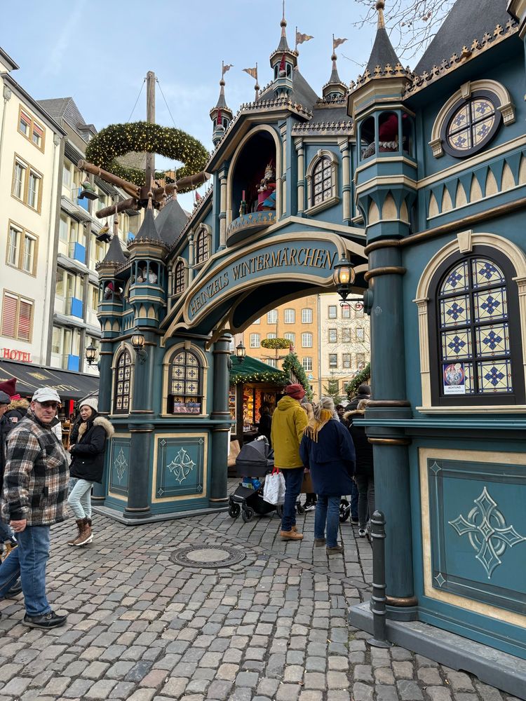 Manhole cover at Cologne Germany Christmas market 