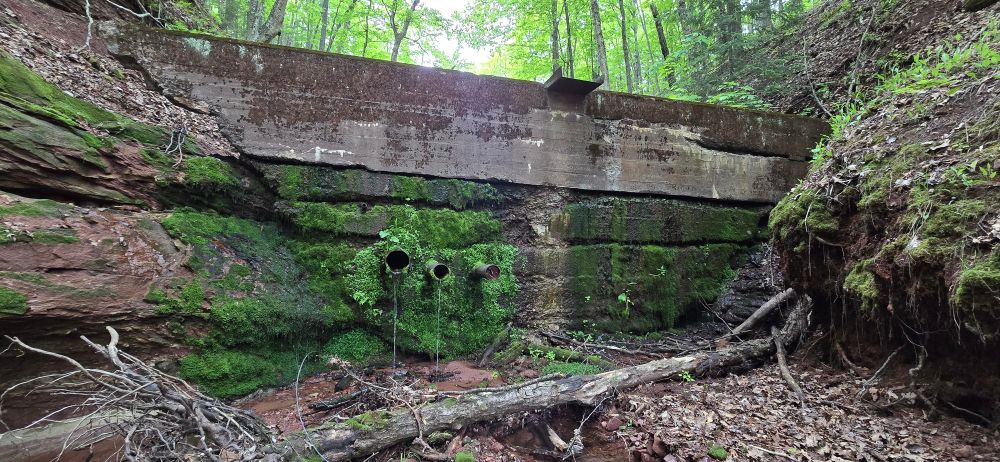 Stone wall, part of the old mining sites in Michigan's UP