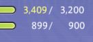 cosmic exploration progress bars. the top is overcapped at 3,409/3200. the lower bar is 899/900.