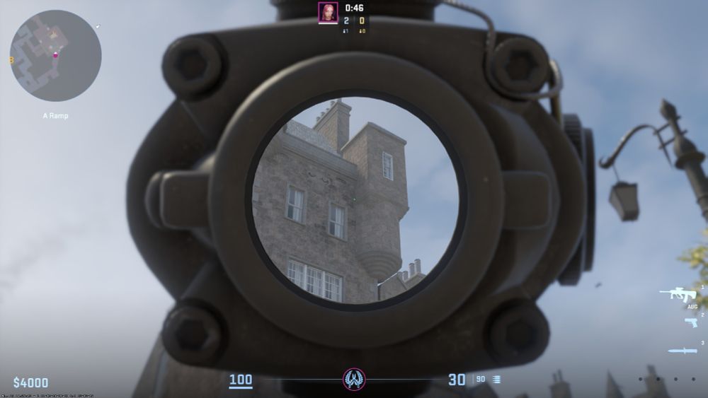 Admiring Edinburgh architecture in a screenshot of Counter-Strike 2's de_edin map.