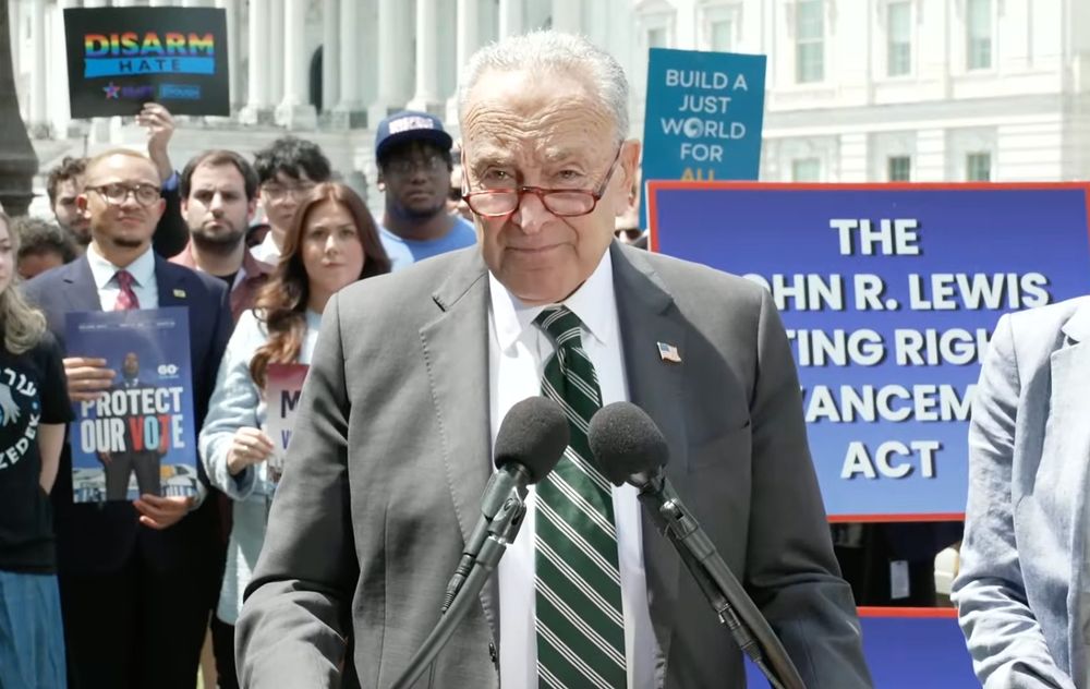 Leader Schumer at reintroduction of John Lewis Voting Rights Advancement Act