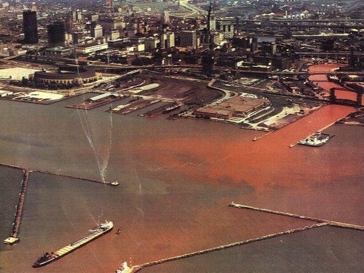 Cuyahoga River pollution in Cleveland