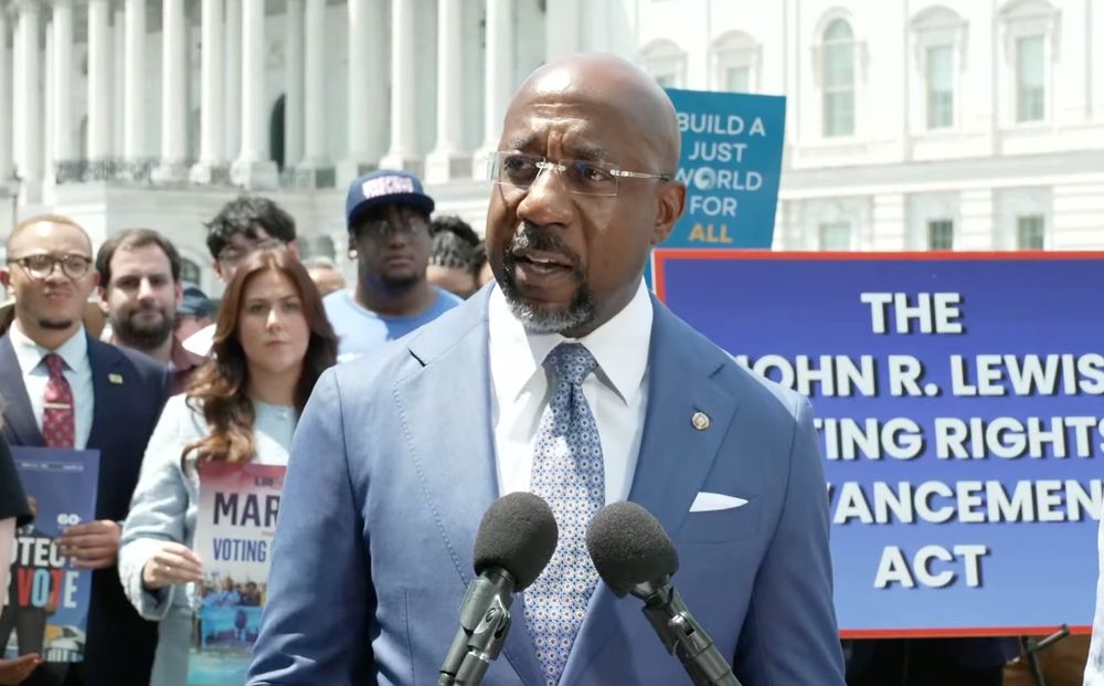Sen. Warnock at reintroduction of John Lewis Voting Rights Advancement Act