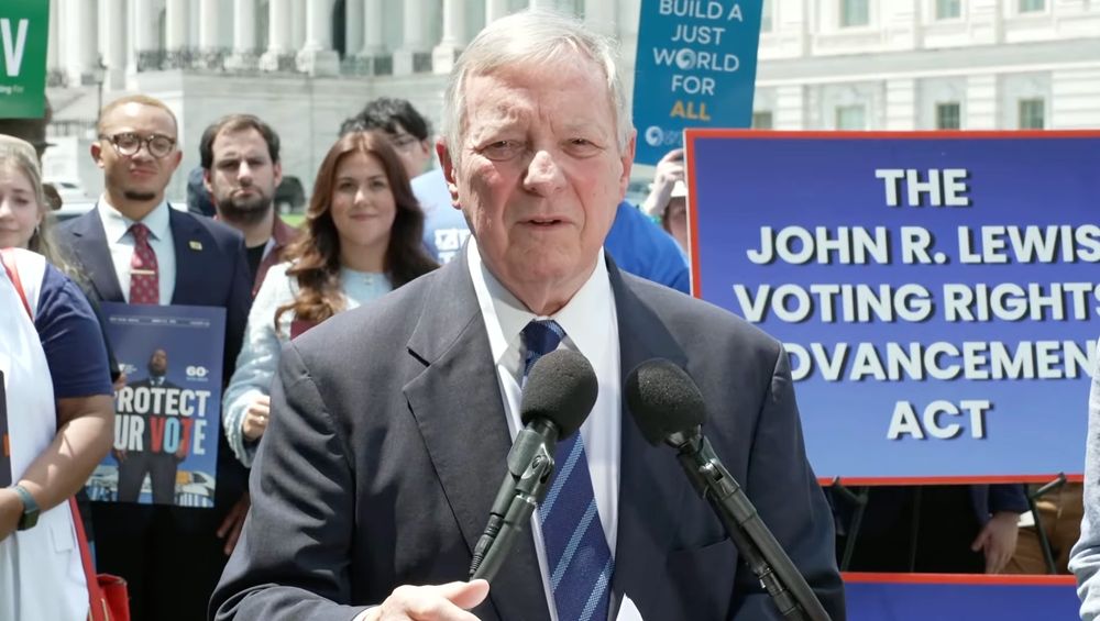 Sen. Durbin at reintroduction of John Lewis Voting Rights Advancement Act