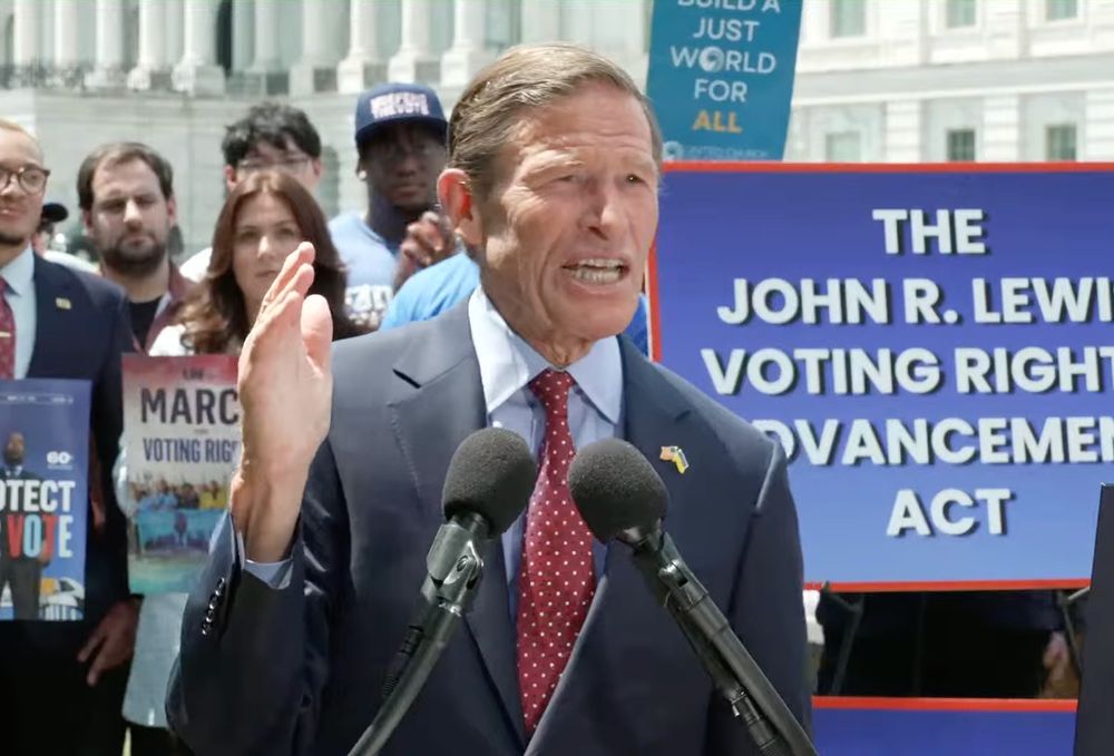 Sen. Blumenthal at reintroduction of John Lewis Voting Rights Advancement Act