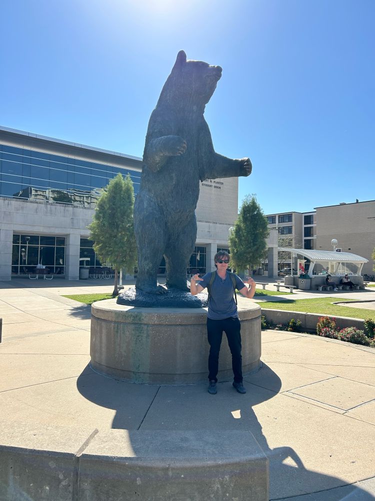 Me with bear statue