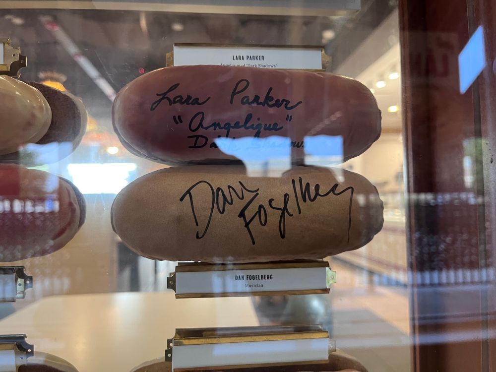 At Tony Packo’s in Toledo: A hot dog bun signed by Dan Fogelberg 