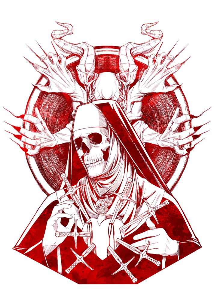 A spooky skeleton nun Cael did for the Guardians micro-setting