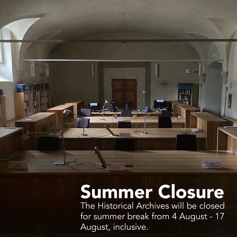 Photo of the reading room of the Historical Archives of the European Union. 