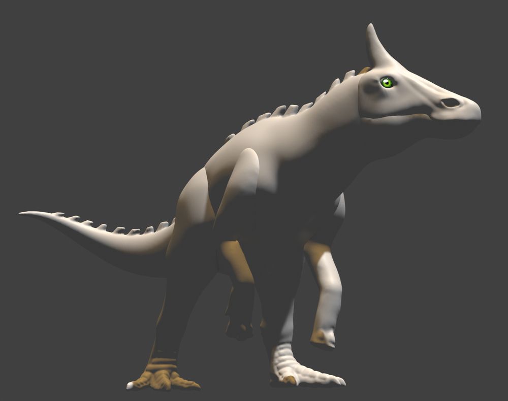 wip sculpt of Lophus from Fossil Fighters