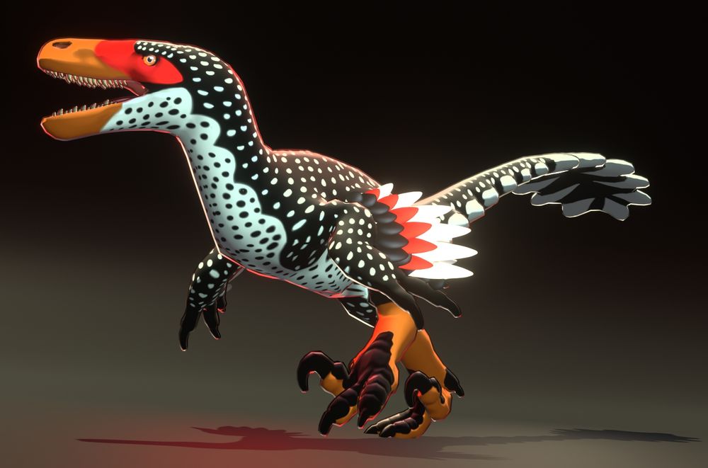 stylized Deinonychus render