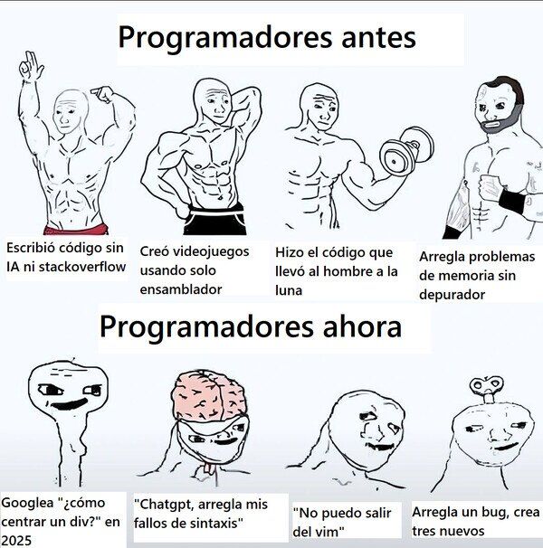 Programadores antes y ahora #humornegro #humor #memes