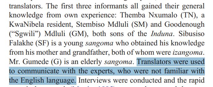 Translators were used to communicate with the experts, who were not familiar with the English language. 