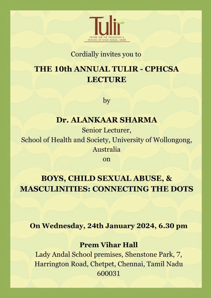 Invite for the 10th Tulir-CPHCSA Annual Lecture