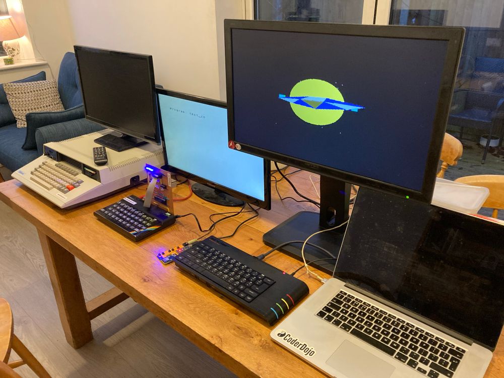 My setup on the kitchen table ready to go