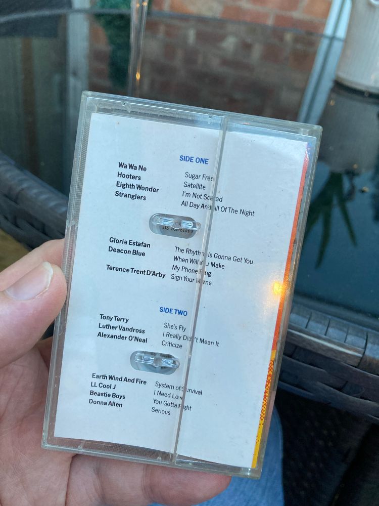 And the rear showing the track listing. 