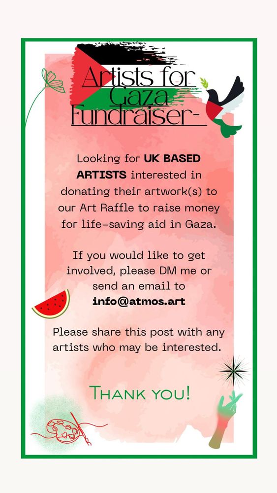 artist for Gaza poster — looking for uk based artists to donate art work for art raffle 