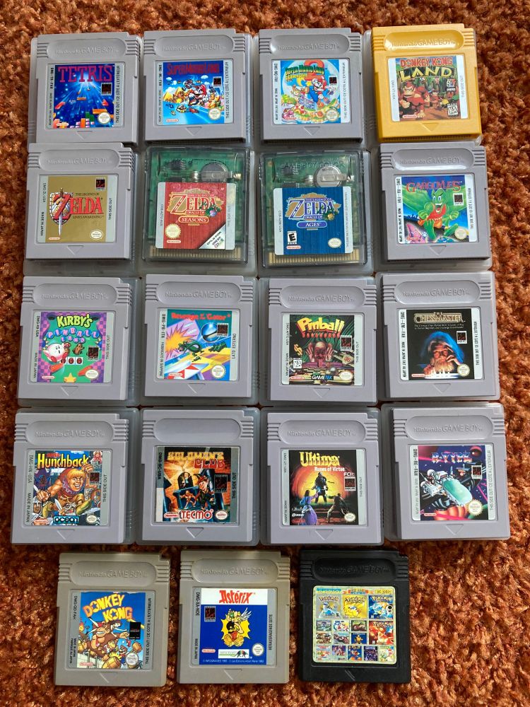 A selection of Game Boy games
