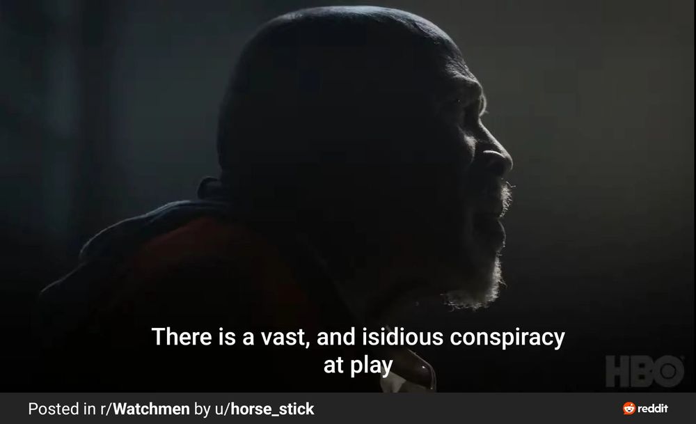 Screenshot from the HBO Watchmen TV show of (I think) Louis Cameron Gossett Jr captioned 