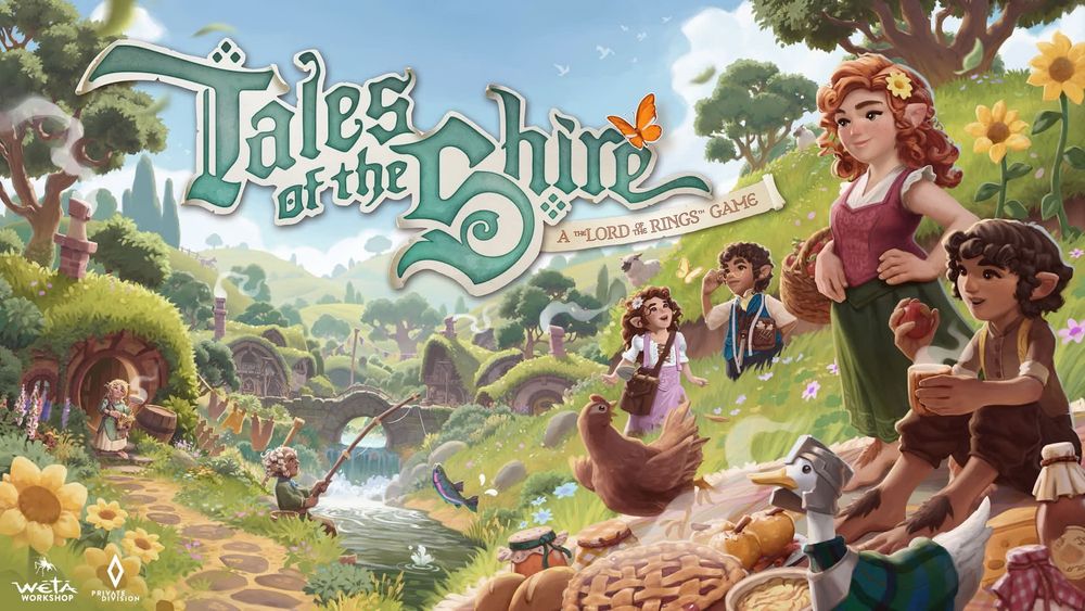 Imagem promocional de tales of the shire 173 mostra alguns dos hobbits em um cenário cheio de verde e uma toalha de piquenique com algumas comidas.
