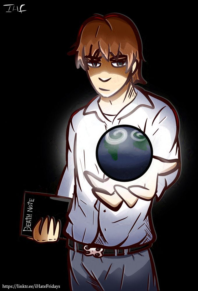 Light Yagami holding the world 