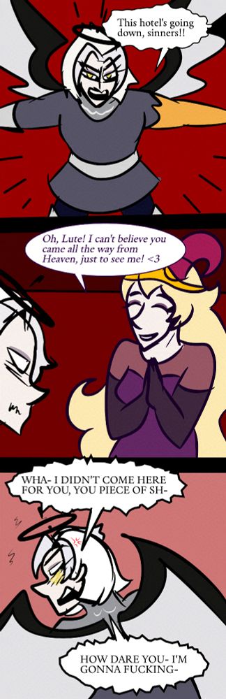 Dumb comic with Lute and Lilith (hazbin hotel)