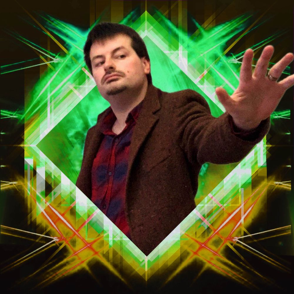 Artwork of the Gallant Doctor, who is bordered within a diamond shape, done by Star Craib-Leete.