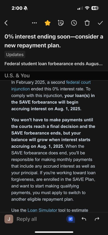 Email explaining that SAVE program is ending and I need to change plans