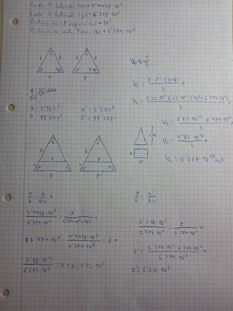Unha folla onde se indican os cálculos usados para chegar á conclusión afirmada no twit.