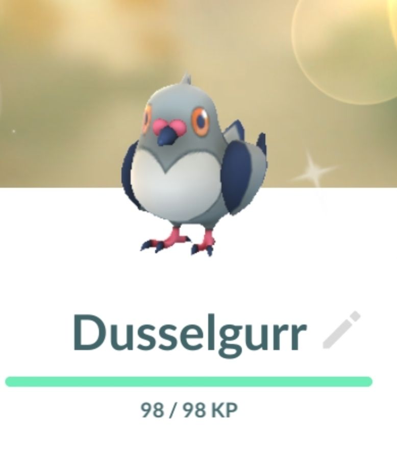 Die Shiny Version des Pokémon  Dusselgurr😊