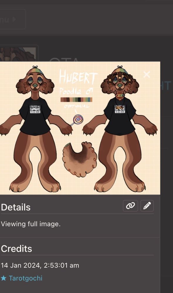 Hubert the poodle, design by tarotgochi! 