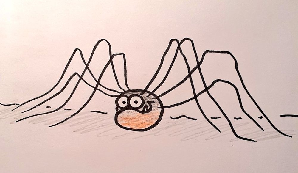 Weberknecht mit Bumm-Gesicht. Erstveröffentlichung 9.9.20 auf Twitter.