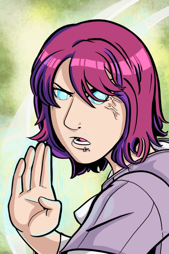 An illustration of a woman as Hinata from Naruto