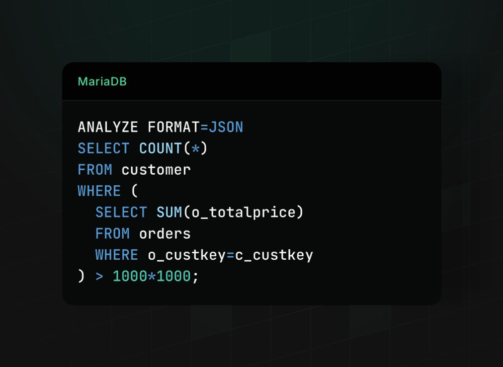ANALYZE example in MariaDB