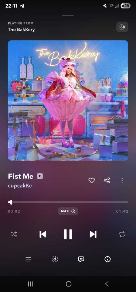 Screenshot of CupcakKe's new song Fist Me. Would recommend