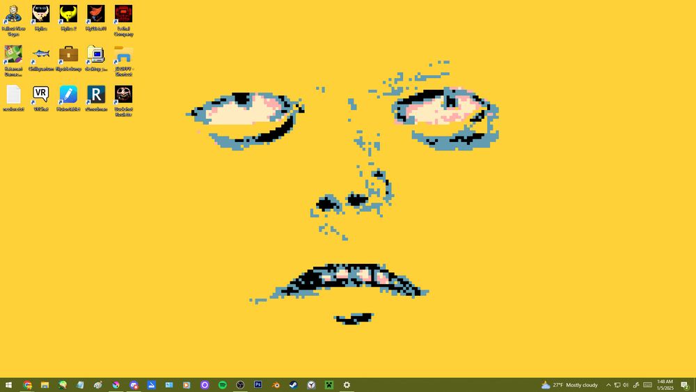 wayne hylics face spread on a pc desktop background
